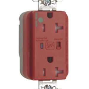Legrand PTTR8300REDSP Pass And Seymour PlugTail Hospital Grade Surge Protective Duplex Receptacle 20A/125V Alarm Red