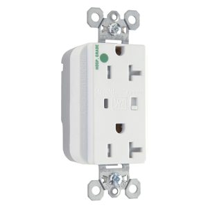 Legrand PTTR8300WSP Pass And Seymour PlugTail Hospital Grade Surge Protective Duplex Receptacle 20A/125V Alarm White