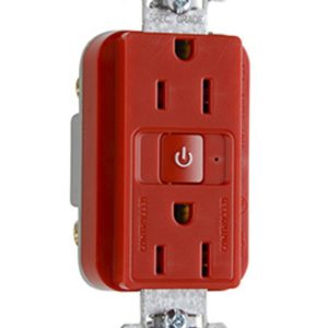 Legrand RF26252CDRED Pass And Seymour Plugload RF Receptacle 15A Dual Control Red
