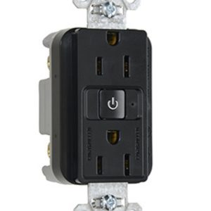 Legrand RF26252CHBK Pass And Seymour Plugload RF Receptacle 15A Half Control Black