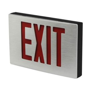 Profusion LED KXTEU1RAWEM Single Face Red Letters Die-Cast Aluminum Exit Sign w/ Battery Backup