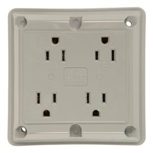 Legrand 415GRY Pass And Seymour Quad Receptacle 15A 125V Gray