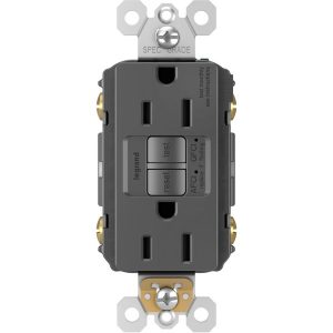Legrand AFGF152TRBK Pass And Seymour Radiant 15A Tamper-Resistant Self-Test AFCI/GFCI Receptacle Black