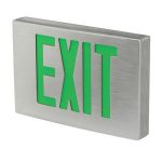 Profusion LED KXTEU2GAAEM Double Face Green Letters Die-Cast Aluminum Exit Sign w/ Battery Backup