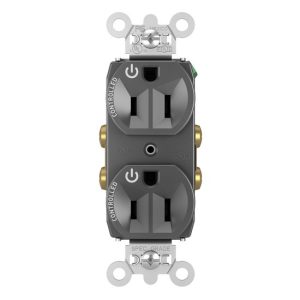 legrand TR5262CHBK Pass And Seymour Plugload Receptacle 15A 125V Half Control Black