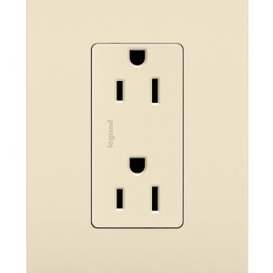 Legrand 885TRSLA Pass And Seymour Radiant 15A/125V Tamper-Resistant Duplex Receptacle Light Almond
