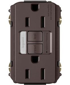 Legrand 1597NTLTRDBCC4 Pass And Seymour Radiant Self-Test Tamper-Resistant Receptacle/Nightlight GFI 15A Dark Bronze