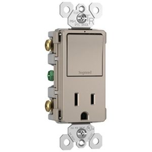 Legrand RCD38TRNICC6 Pass And Seymour Radiant Single Pole/3Way Switch And 15A Tamper-Resistant Outlet Nickel