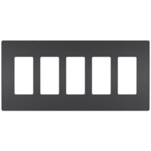 Legrand RWP265G Pass And Seymour Radiant Screwless Wall Plate 5-Gang Graphite