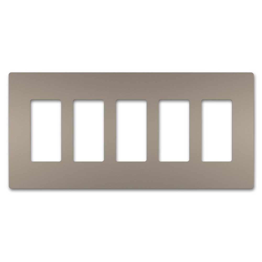Legrand RWP265NI Pass And Seymour Radiant Screwless Wall Plate 5-Gang Nickel