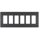 Legrand RWP266G Pass And Seymour Radiant Screwless Wall Plate 6-Gang Graphite