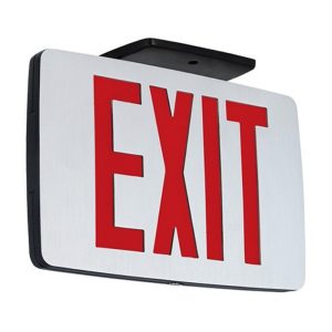Profusion LED KZXTEU2RWEM Double Face Red Letters Thin Die-Cast Aluminum Exit Sign w/ Battery Backup