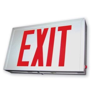 Profusion LED SXTEU2RW Universal White Housing Red Letters Steel Exit Sign