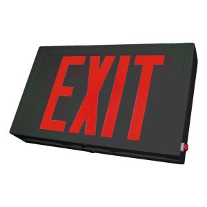 Profusion LED SXTEU2RBEM Universal Black Housing Red Letters Steel Exit Sign w/ Battery Backup
