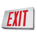 Profusion LED SXTEU2RWEMSDT Universal White Housing Red Letters Steel Exit Sign w/ SDT Battery Backup
