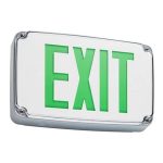 Profusion LED WLEZXTEU2GG Compact Wet Location Double Face Green Letters Polycarbonate Exit Sign