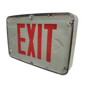 Profusion LED HLWLEZU2RGEM Double Face Red Letters Hazardous Location Exit Sign w/ NiCd Battery