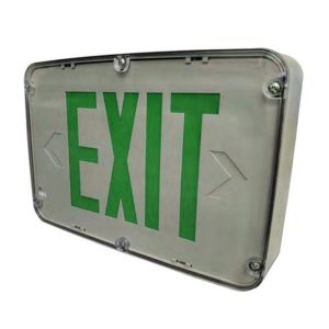 Profusion LED HLWLEZU2GGEM-SDT Double Face Green Letters Hazardous Location Exit Sign w/ SDT NiCd Battery