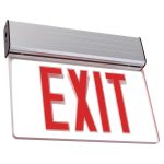 Profusion LED ELXTEU1RMA Mirror Panel Single Face Red Letters Edgelit Aluminum Exit Sign