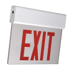 Profusion LED ELXTEU2RCW Clear Panel Double Face Red Letters Edgelit Aluminum Exit Sign