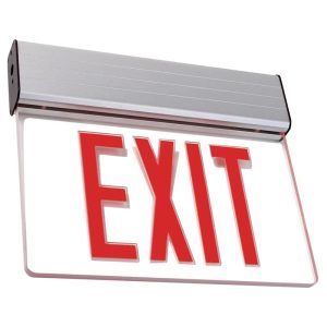 Profusion LED ELXTEU2RMA Mirror Panel Double Face Red Letters Edgelit Aluminum Exit Sign