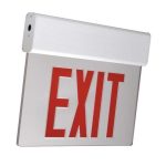 Profusion LED ELXTEU2RCWEM-SDT Clear Panel Double Face Red Letters Edgelit Aluminum Exit Sign w/ SDT Battery Backup