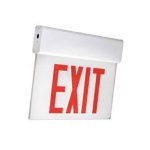 Profusion LED ELXTEU2RWW2C-120V White Panel Dual Circuit Double Face Red Letters Edgelit Aluminum Exit Sign