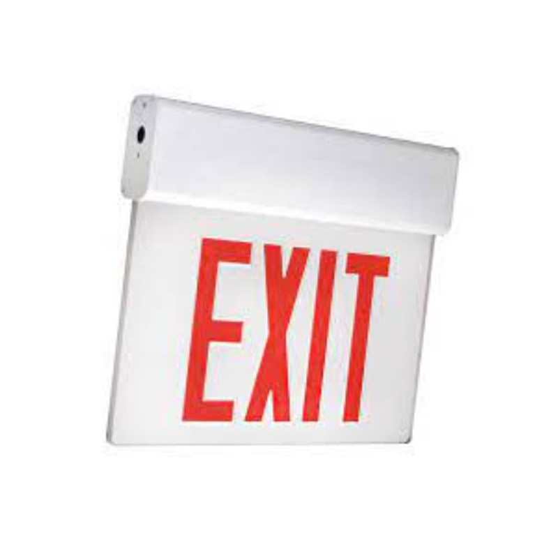 Profusion LED ELXTEU2RWW-SPV White Panel 208/220/240V Double Face Red Letters Edgelit Aluminum Exit Sign
