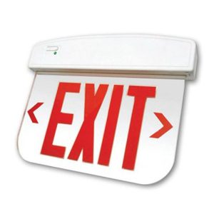 Profusion LED PLELRXTEU2RMW2C Double Face Red Letters Dual Circuit Edgelit Thermoplastic Exit Sign