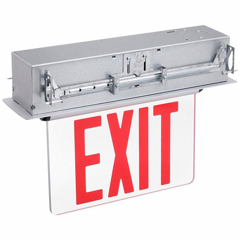 Profusion LED RELZXTE1RWA Single Face, Red Letters, Recessed Edgelit Aluminum Exit Sign