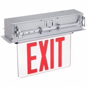 Profusion LED RELZXTE1RMASPV Single Face, Red Letters, 208/220/240V Recessed Edgelit Aluminum Exit Sign