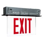 Profusion LED RELZXTE1RWBSPV Single Face, Red Letters, 208/220/240V Recessed Edgelit Aluminum Exit Sign