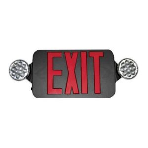 Profusion LED CEU3RB Black Panel, Red Letters, Low Profile Exit & Emergency Thermoplastic Combo