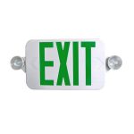 Profusion LED CEU3GW-HL White Panel, Green Letters, High Lumens Low Profile Exit & Emergency Thermoplastic Combo