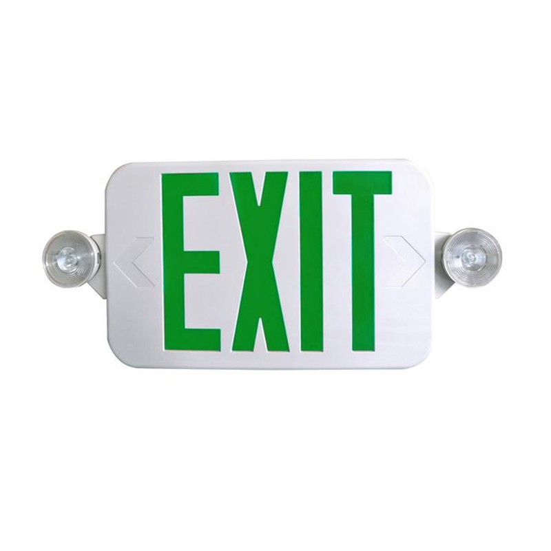 Profusion LED CEU3GW-HL White Panel, Green Letters, High Lumens Low Profile Exit & Emergency Thermoplastic Combo