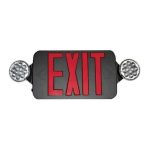 Profusion LED CEU3RB-V2-SPV Black Panel, Red Letters, 208/220/240V Low Profile Exit & Emergency Thermoplastic Combo
