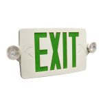 Profusion LED CTXTEU3GWRC White Panel, Green Letters, Thin LED Exit & Emergency Thermoplastic Combo w/ Remote Capacity
