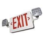 Profusion LED LEDCXTEU2RW-SDT White Panel, Red Letters, LED Exit & Emergency Thermoplastic Combo w/ Self Diagnostics
