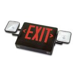 Profusion LED LEDCXTEU2RB-HL Black Panel, Red Letters, High Lumens LED Exit & Emergency Thermoplastic Combo