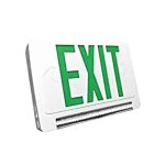 Profusion LED CLPU1GWRC LED Green Letters, White Panel Single Face Exit & Emergency Lightpipe Thermoplastic Combo