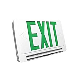 Profusion LED CLPU2GWRC-SDT LED Green Letters, White Panel Double Face Exit & Emergency Lightpipe Thermoplastic Combo