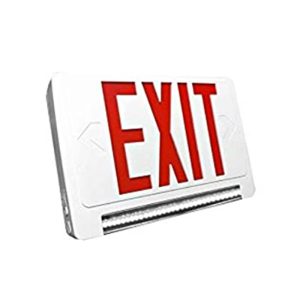 Profusion LED CLPU1RW-SDT LED Red Letters, White Panel Single Face Exit & Emergency Lightpipe Thermoplastic Combo