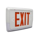 Profusion LED LCTXTEU1RW Red Letters, White Panel Low Level LED Exit & Emergency Thermoplastic Combo