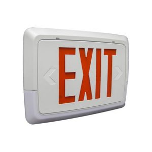 Profusion LED LCTXTEU1RB Red Letters, Black Panel Low Level LED Exit & Emergency Thermoplastic Combo