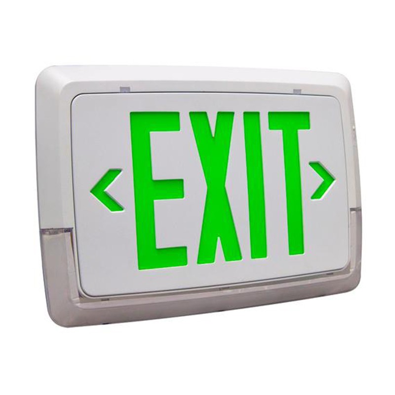 Profusion LED LCTXTEU1GB Green Letters, Black Panel Low Level LED Exit & Emergency Thermoplastic Combo