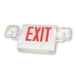 Profusion LED CXTEU2RW-SDT White Panel, Red Letters, Exit & Incandescent Emergency Thermoplastic Combo