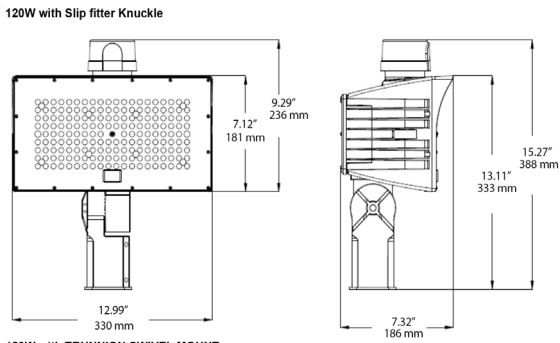 MaxLite FML120UW-50BSKPR7 FLOODMAX LARGE: 120W 120-277V WIDE 5000K BRONZE W/ SLIPFITTER KNUCKLE MOUNT AND 7-PIN RECEPTACLE