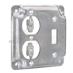 Garvin Southwire topaz 4 Inch Square Cover 1-Toggle/1-Duplex Flush Receptacle (C3452)