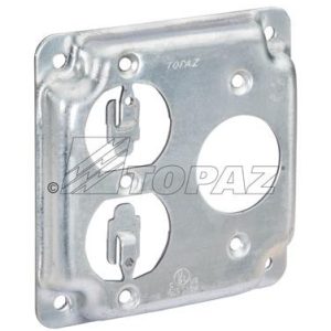 Garvin Southwire topaz 4 Inch Square Cover 1-15A 1.406 Inch /1-Duplex Flush Receptacle (C3453)