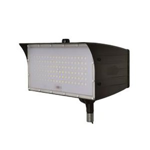 MaxLite FMM80UW-50BKTPC FLOODMAX: 80W, 120-277V, WIDE, 5000K, BRONZE, 1/2" THREAD KNUCKLE MOUNT, 120-277V BUTTON PHOTOCELL